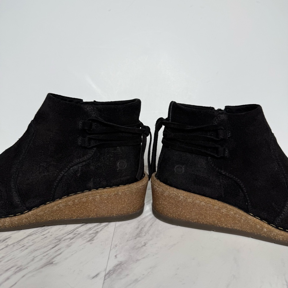 New! Born Viana Black Distressed Wedge Bootie 9 1/2 - Picture 8 of 14